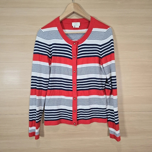 kate spade Orange/Red and Blue Striped Cardigan - Picture 2 of 10